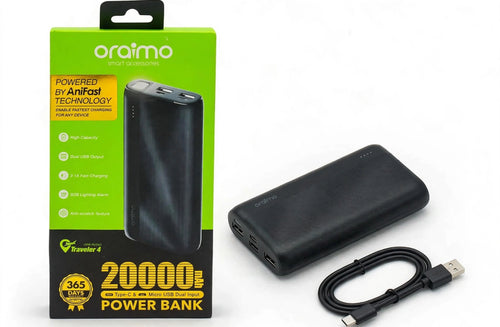 Original Oraimo Traveler 4 20000mAh Power Bank - Fast Charge - 365 Days Warranty