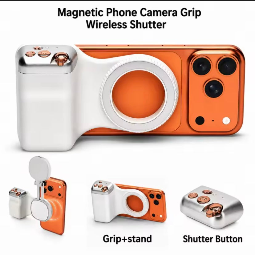 SnapGrip Pro - Magnetic Camera Grip with Wireless Shutter & Stand