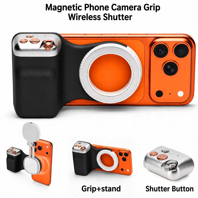 SnapGrip Pro - Magnetic Camera Grip with Wireless Shutter & Stand
