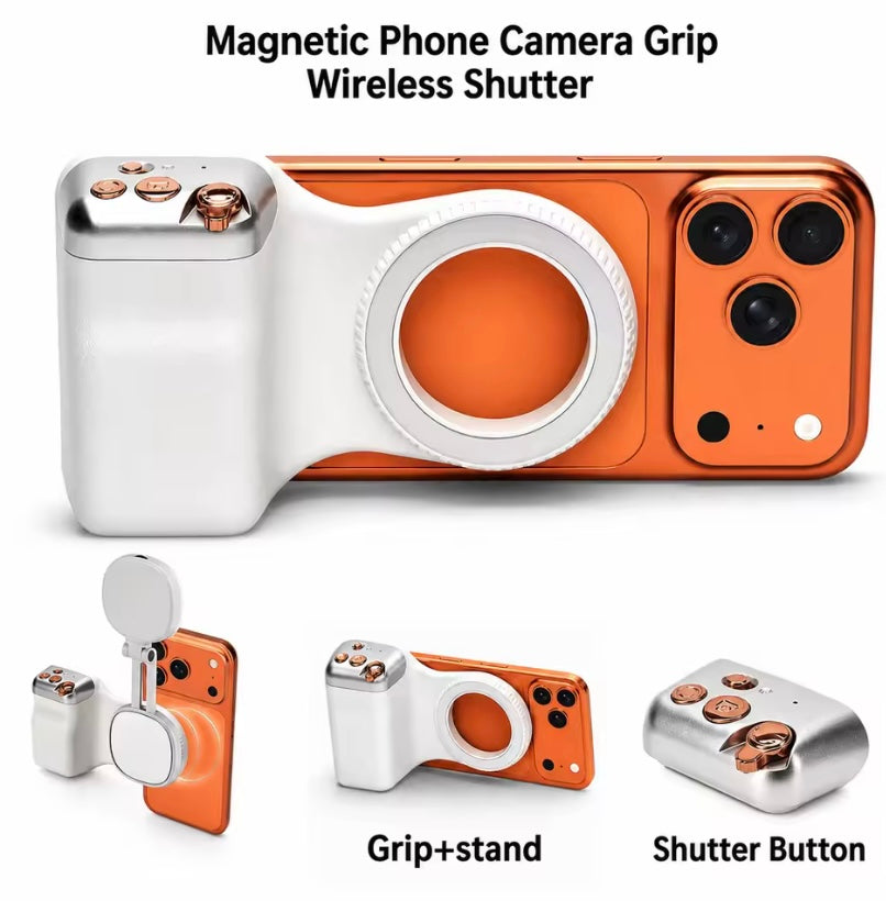 SnapGrip Pro - Magnetic Camera Grip with Wireless Shutter & Stand
