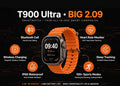 T900 Ultra BIG 2.09 Smart Watch Bluetooth Call Wireless Charging 100+ Sports Modes