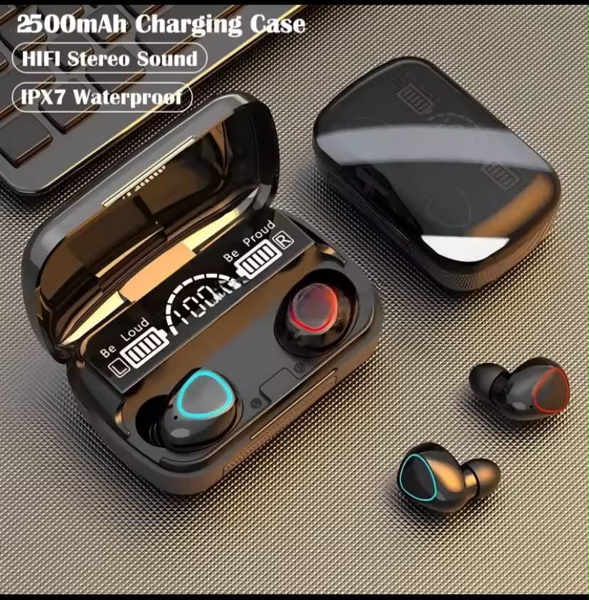 M10 TWS Wireless Earbuds - 2500mAh Power Bank + LED Display