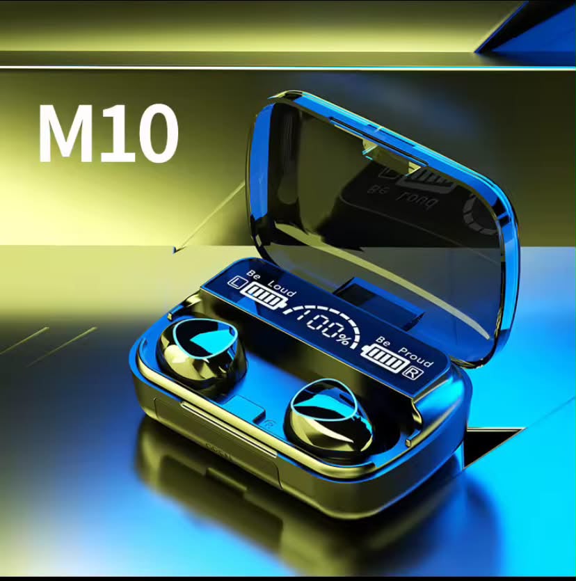 M10 TWS Wireless Earbuds - 2500mAh Power Bank + LED Display